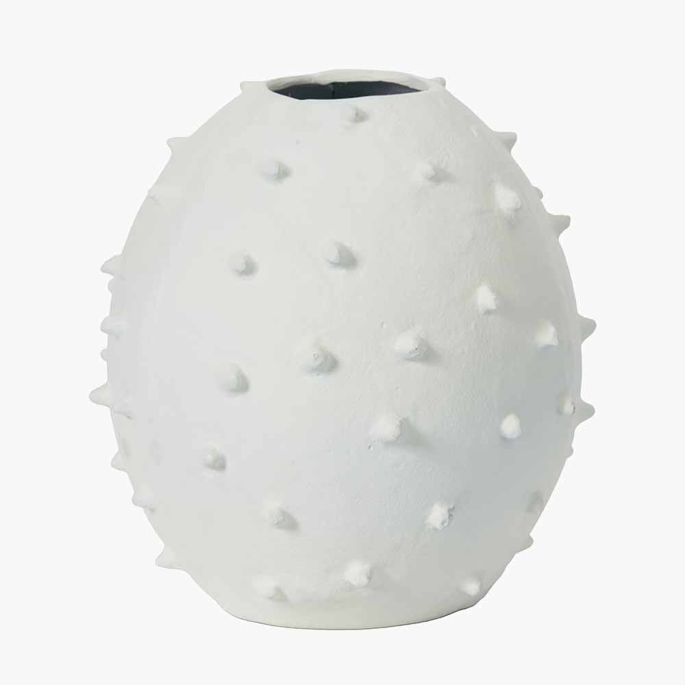 Pacific Lifestyle Accessories White Metal Vase with Bobbles House of Isabella UK