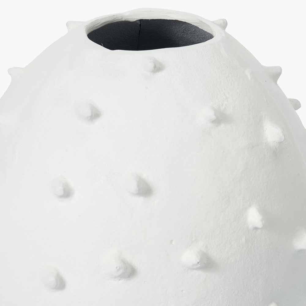 Pacific Lifestyle Accessories White Metal Vase with Bobbles House of Isabella UK