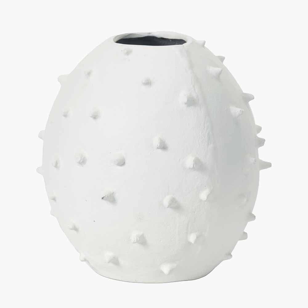 Pacific Lifestyle Accessories White Metal Vase with Bobbles House of Isabella UK