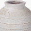 White Wash Fibrestone Decorative Ribbed Vase Large.