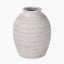 White Wash Fibrestone Decorative Ribbed Vase Large.