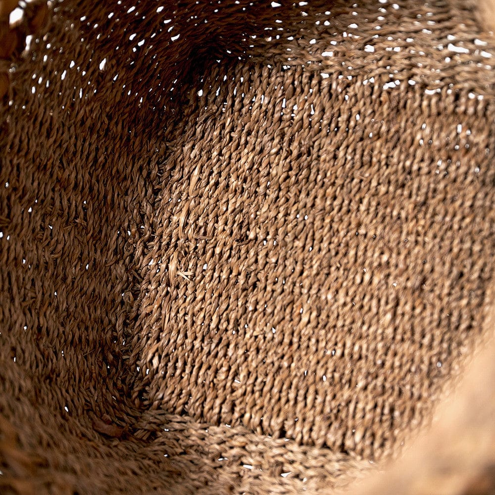 Woven Natural Seagrass and Water Hyacinth S/3 Tall Round Baskets.