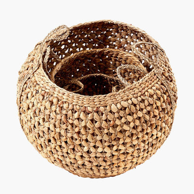 Pacific Lifestyle Accessories Woven Water Hyacinth S/3 Handled Round Baskets House of Isabella UK