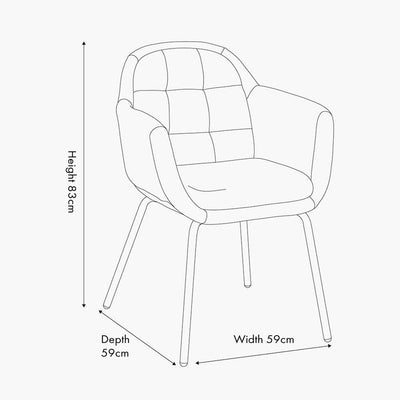 Pacific Lifestyle Dining Alba Grey Linen Mix and Black Metal Carver Dining Chair House of Isabella UK