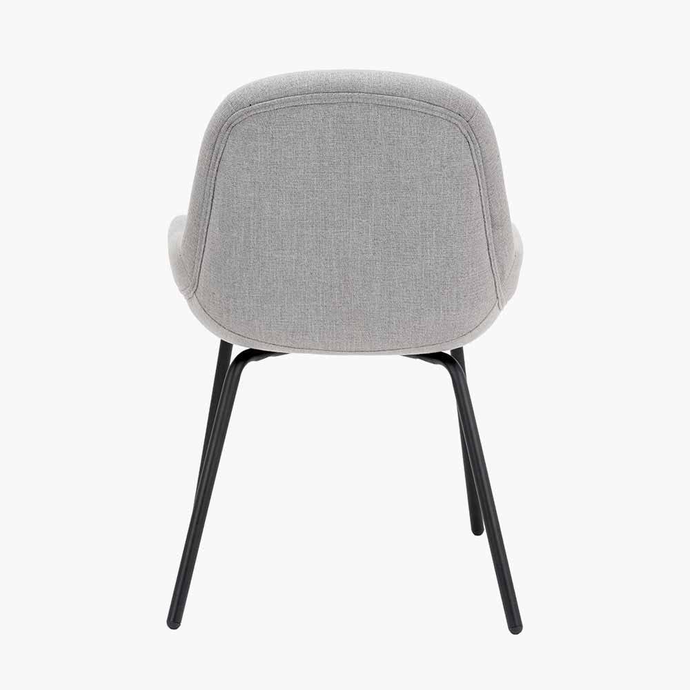 Alba Grey Linen Mix and Black Metal Dining Chair.