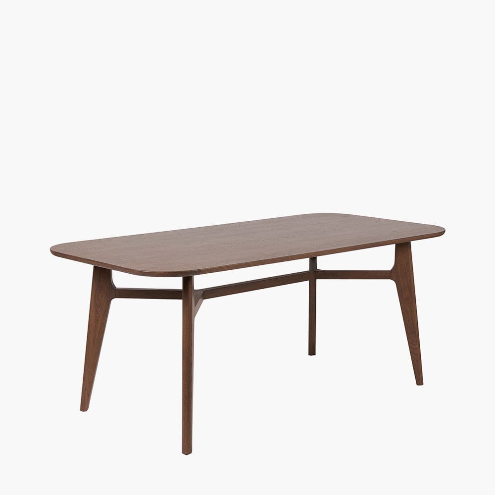 Elias Dark Ash Wood Retro Dining Table.