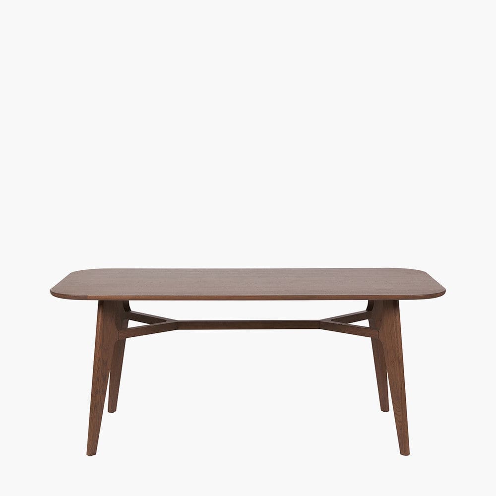 Elias Dark Ash Wood Retro Dining Table.