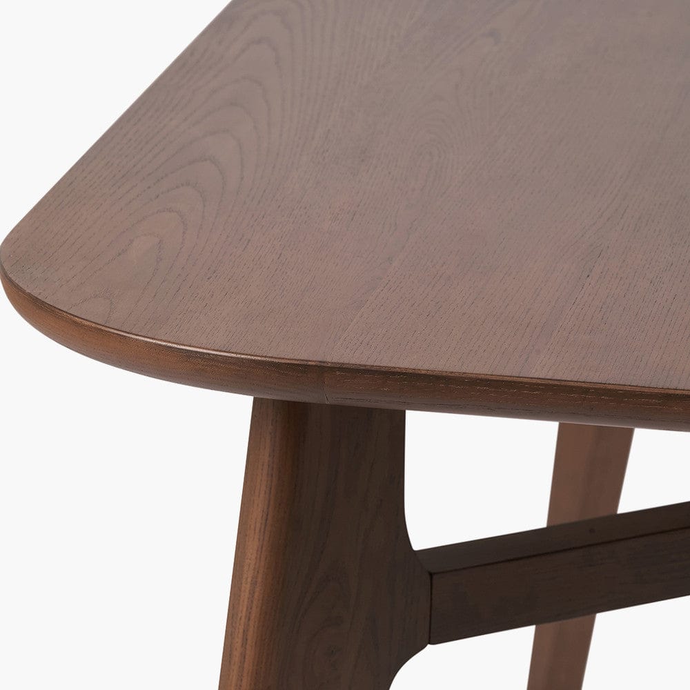 Elias Dark Ash Wood Retro Dining Table.