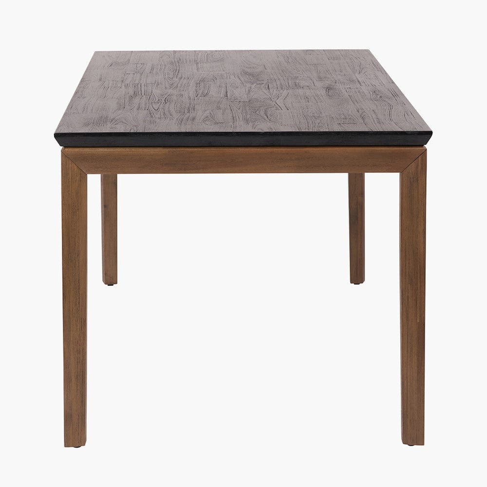 Gio Black and Natural Acacia Wood Dining Table.