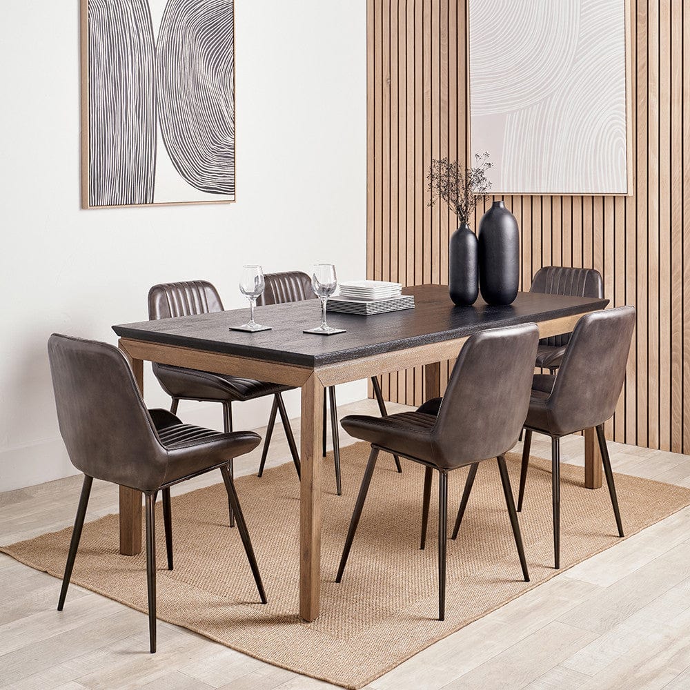 Gio Black and Natural Acacia Wood Dining Table.