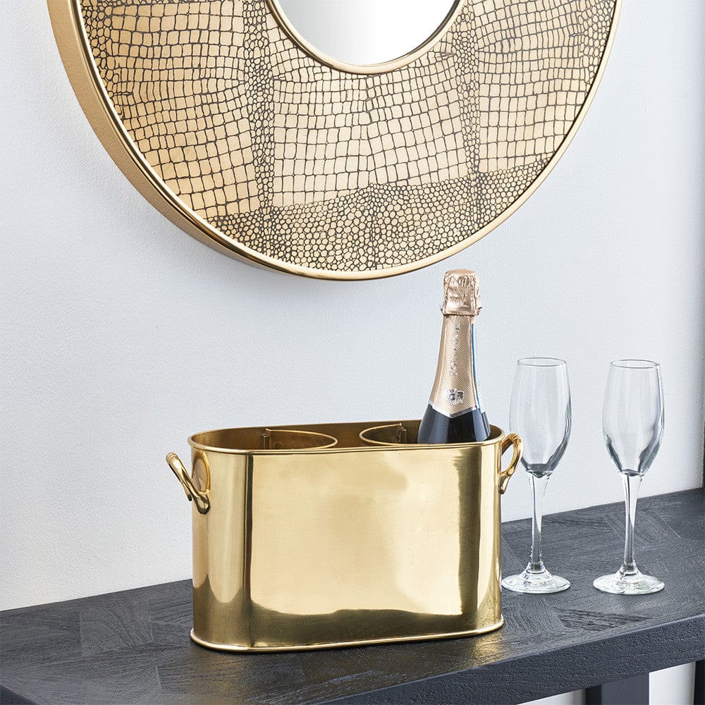 Gold 2 Bottle Wine Holder.