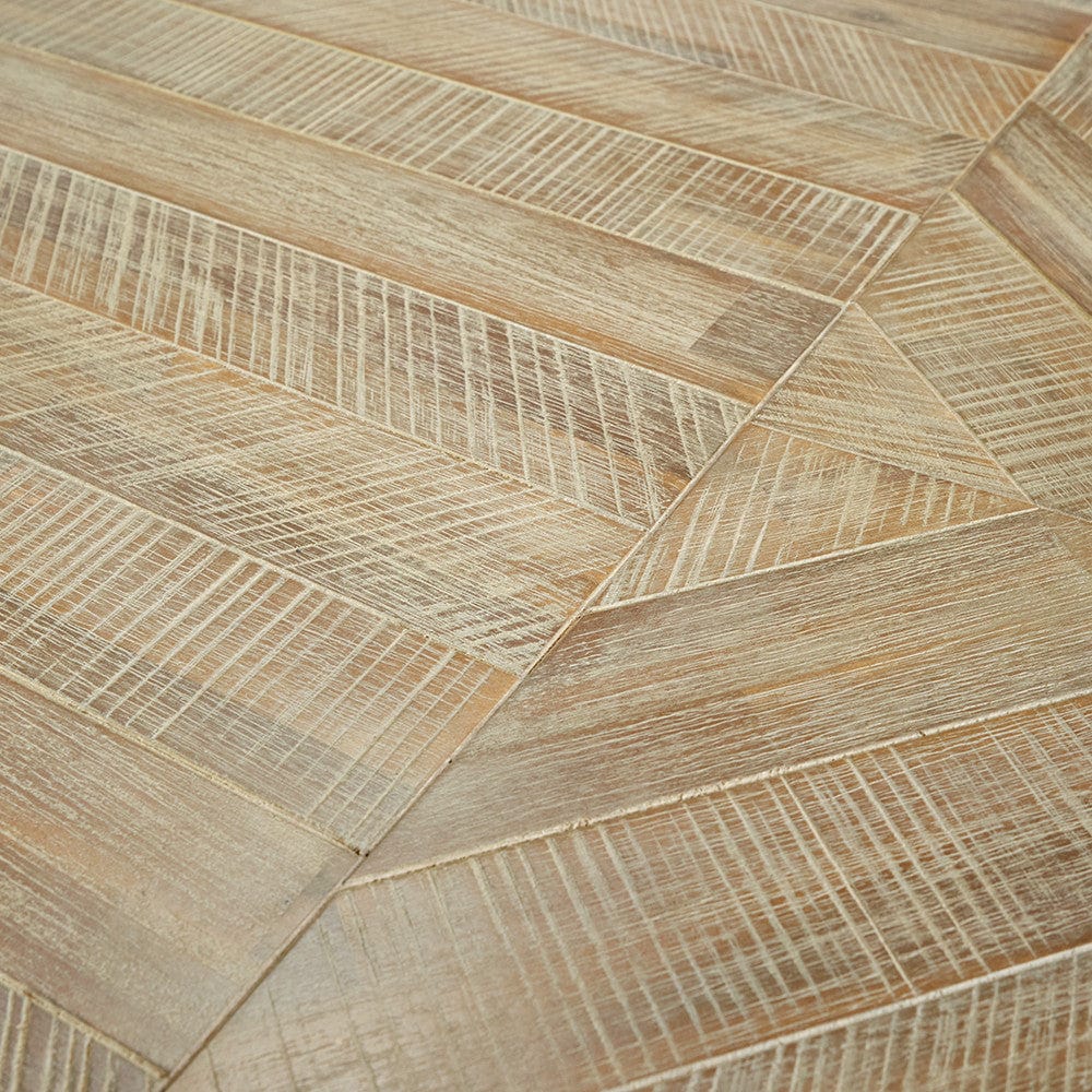 Marca Sand Wash Acacia Wood and Black Metal Bar Table.