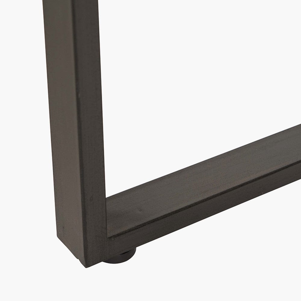 Marca Sand Wash Acacia Wood and Black Metal Bar Table.