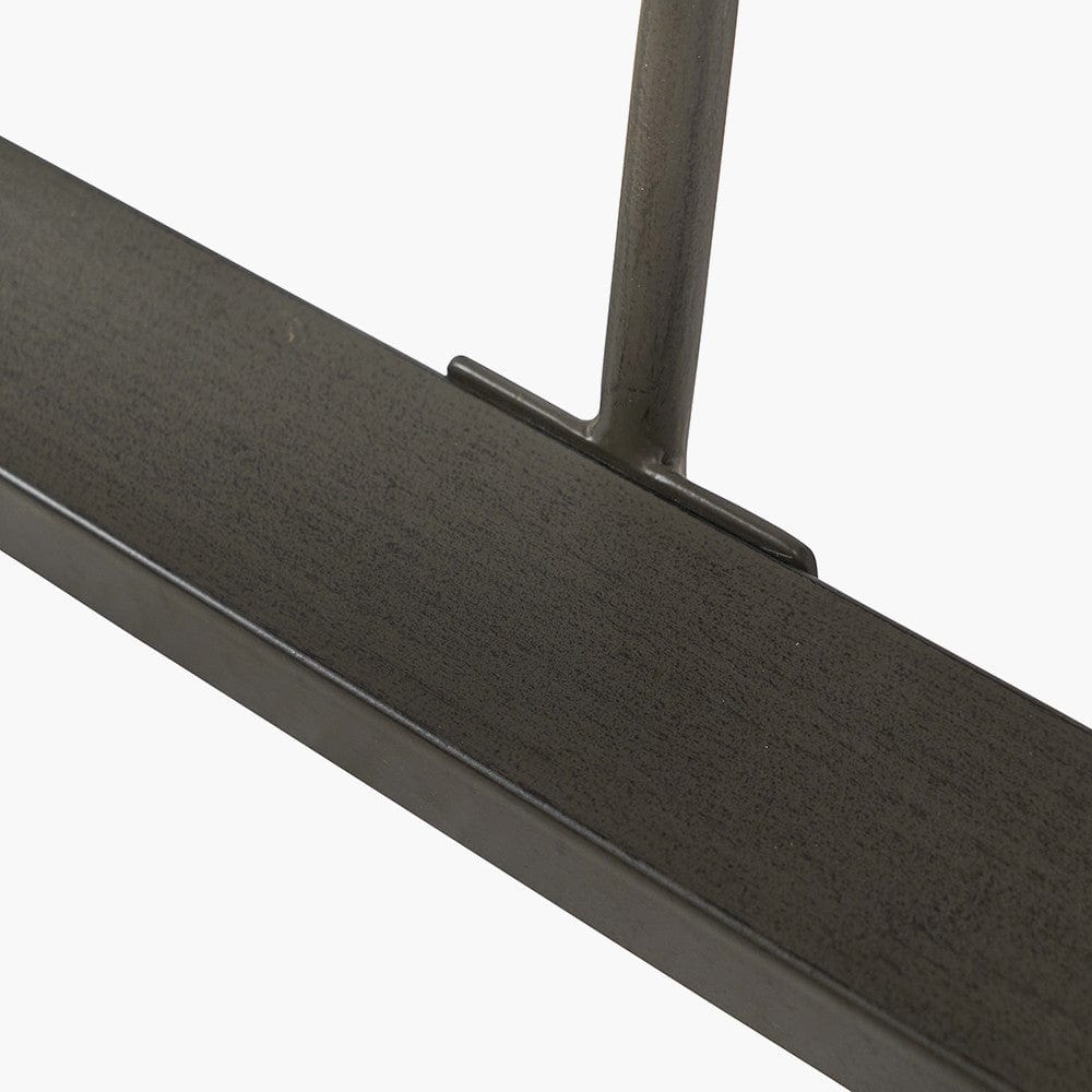 Marca Sand Wash Acacia Wood and Black Metal Bar Table.