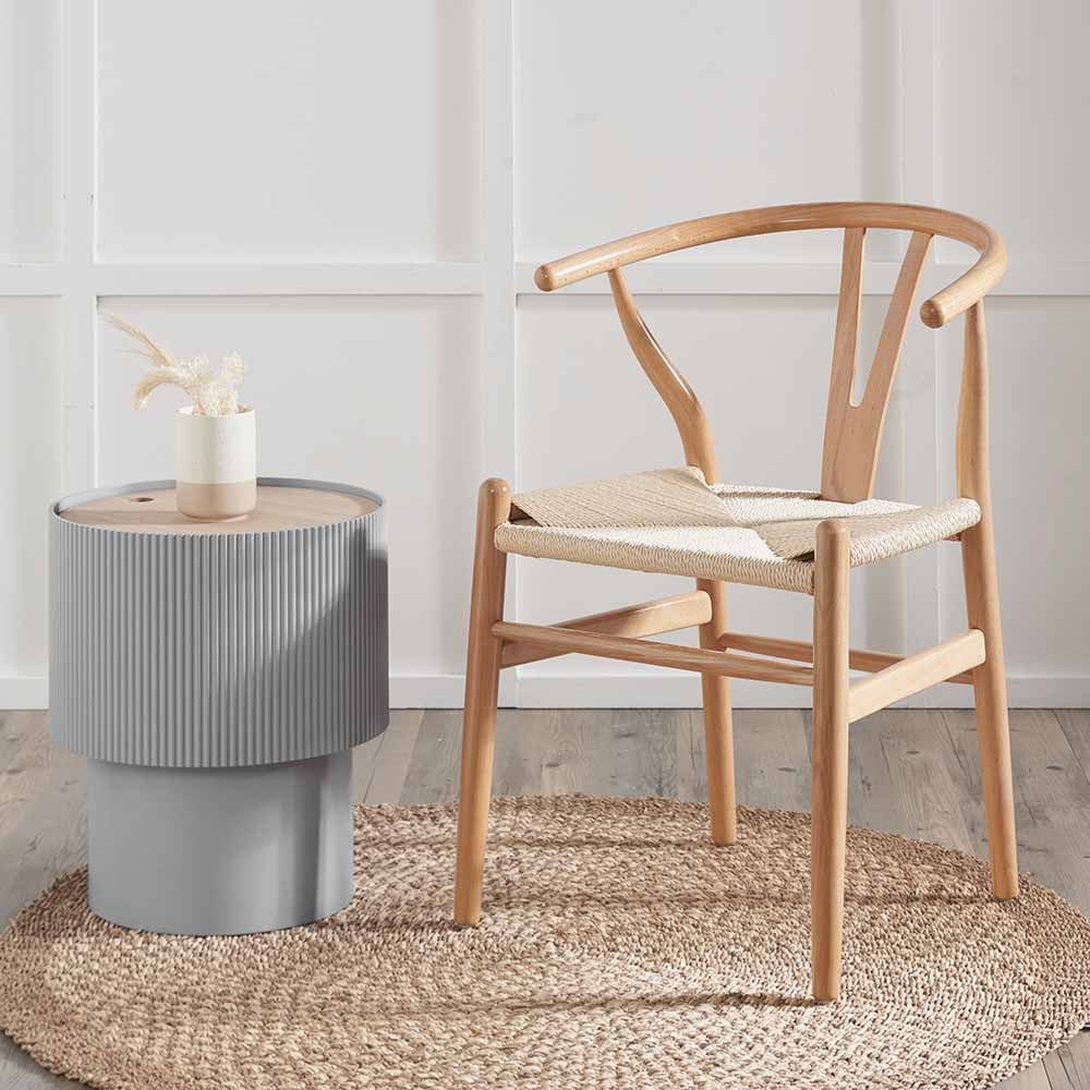 Quinn Natural Beech Wood and Natural Paper Rope Dining Chair.