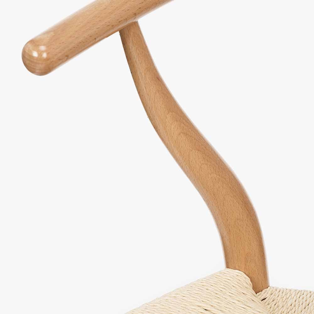 Quinn Natural Beech Wood and Natural Paper Rope Dining Chair.