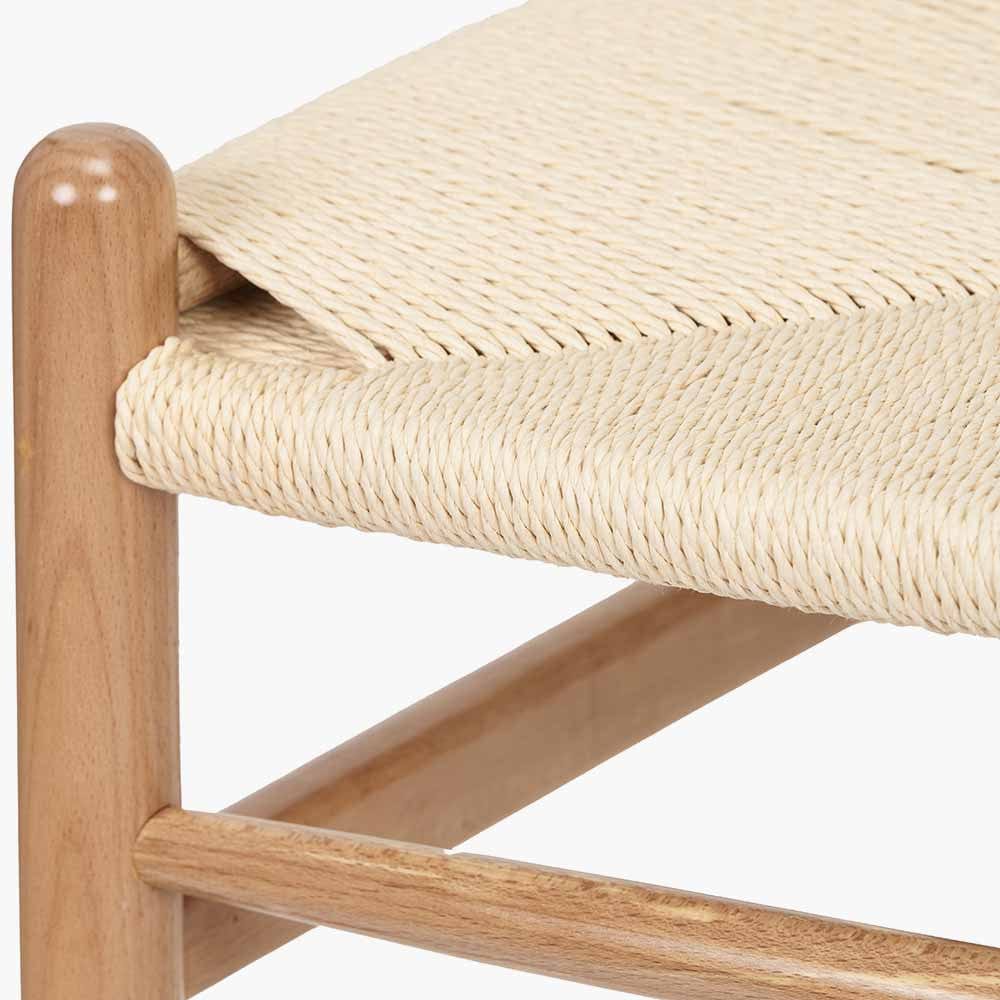 Quinn Natural Beech Wood and Natural Paper Rope Dining Chair.