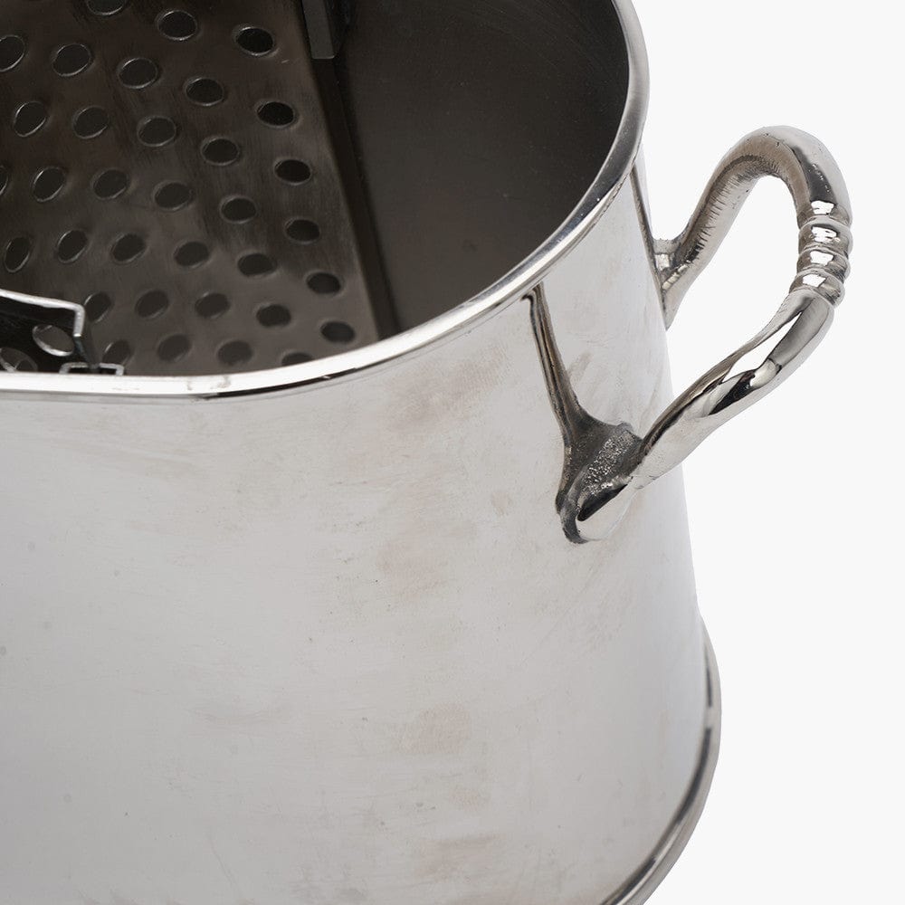 Silver Metal 2 Bottle Wine Holder.