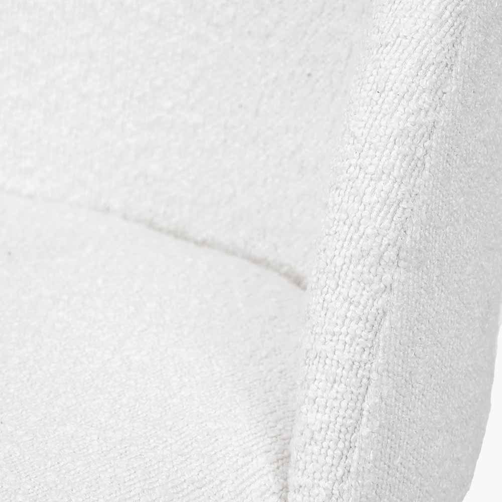 Turi Bouclé Fabric and Black Metal Dining Chair.