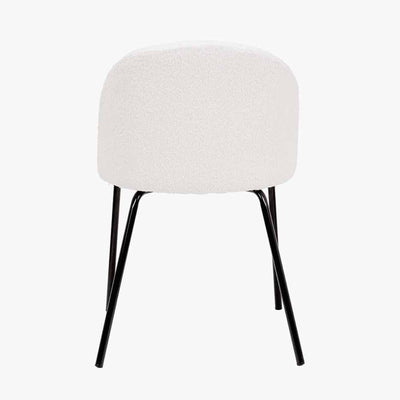 Pacific Lifestyle Dining Turi Bouclé Fabric and Black Metal Dining Chair House of Isabella UK