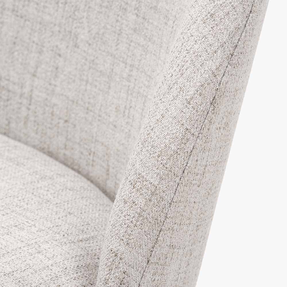 Turi Pebble Linen Mix and Black Metal Dining Chair.