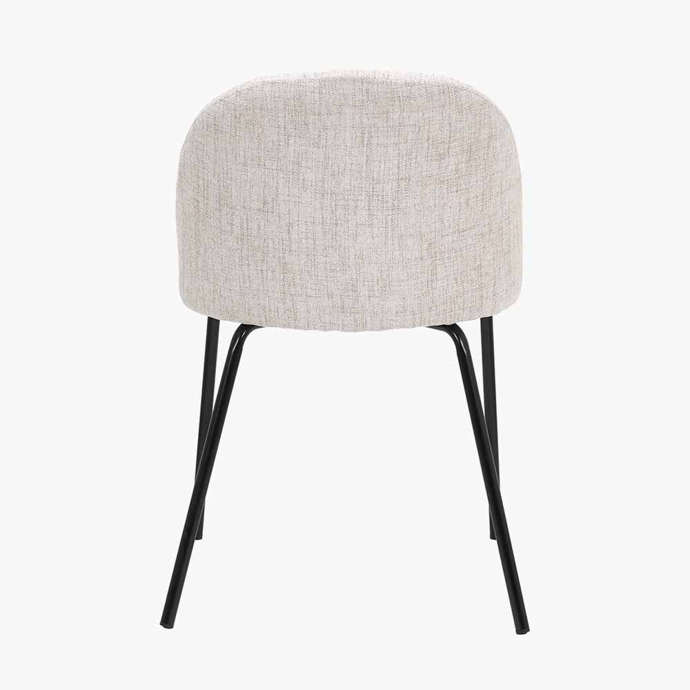 Turi Pebble Linen Mix and Black Metal Dining Chair.