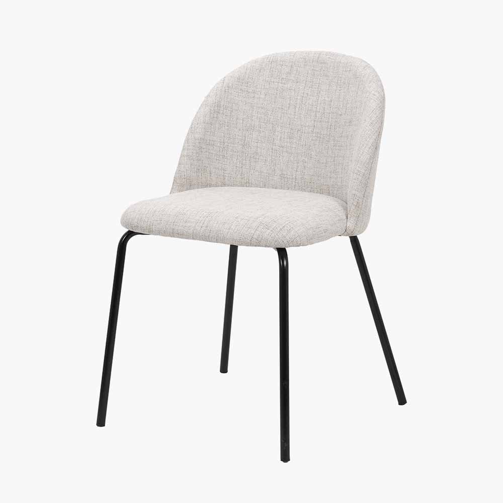 Turi Pebble Linen Mix and Black Metal Dining Chair.