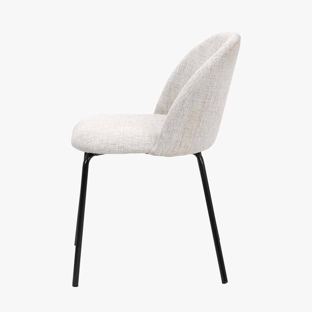 Turi Pebble Linen Mix and Black Metal Dining Chair.