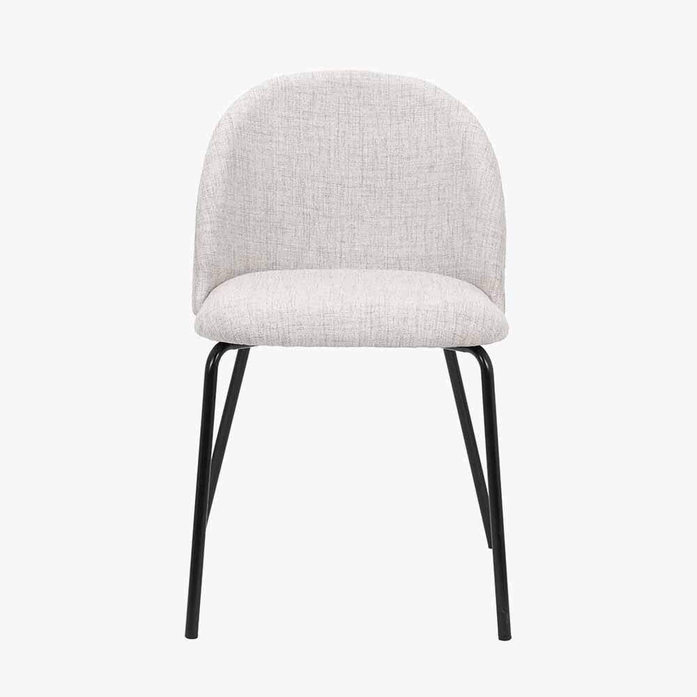 Turi Pebble Linen Mix and Black Metal Dining Chair.