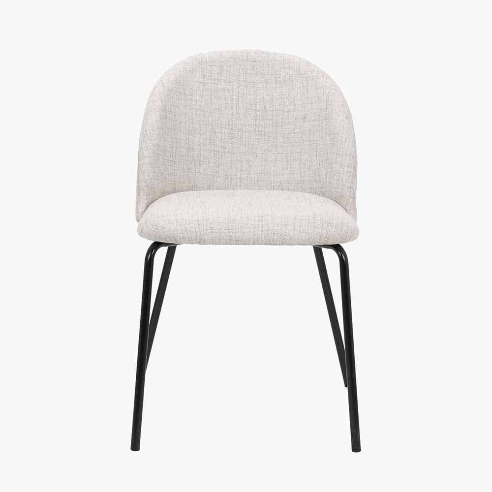 Pacific Lifestyle Dining Turi Pebble Linen Mix and Black Metal Dining Chair House of Isabella UK