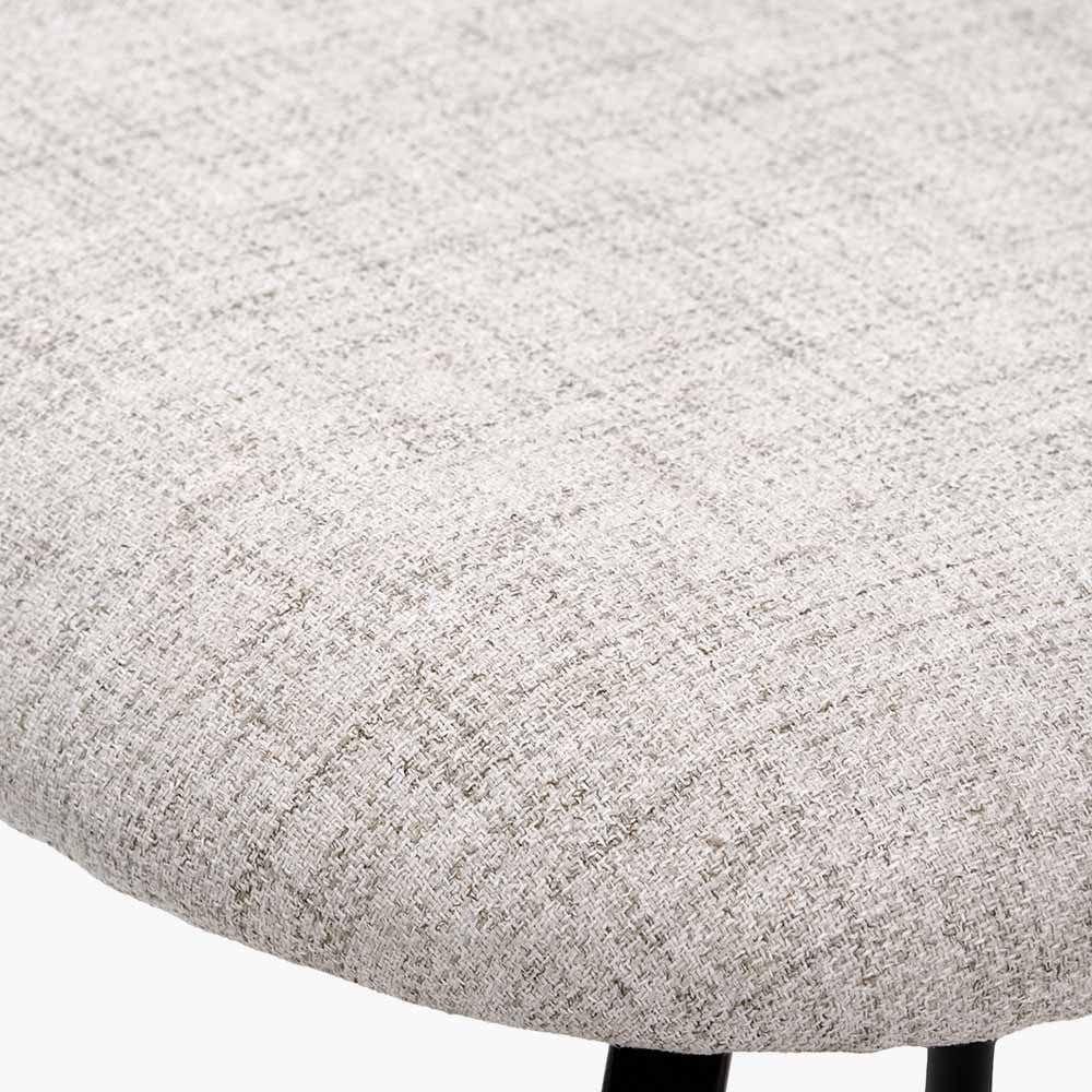 Turi Pebble Linen Mix and Black Metal Dining Chair.