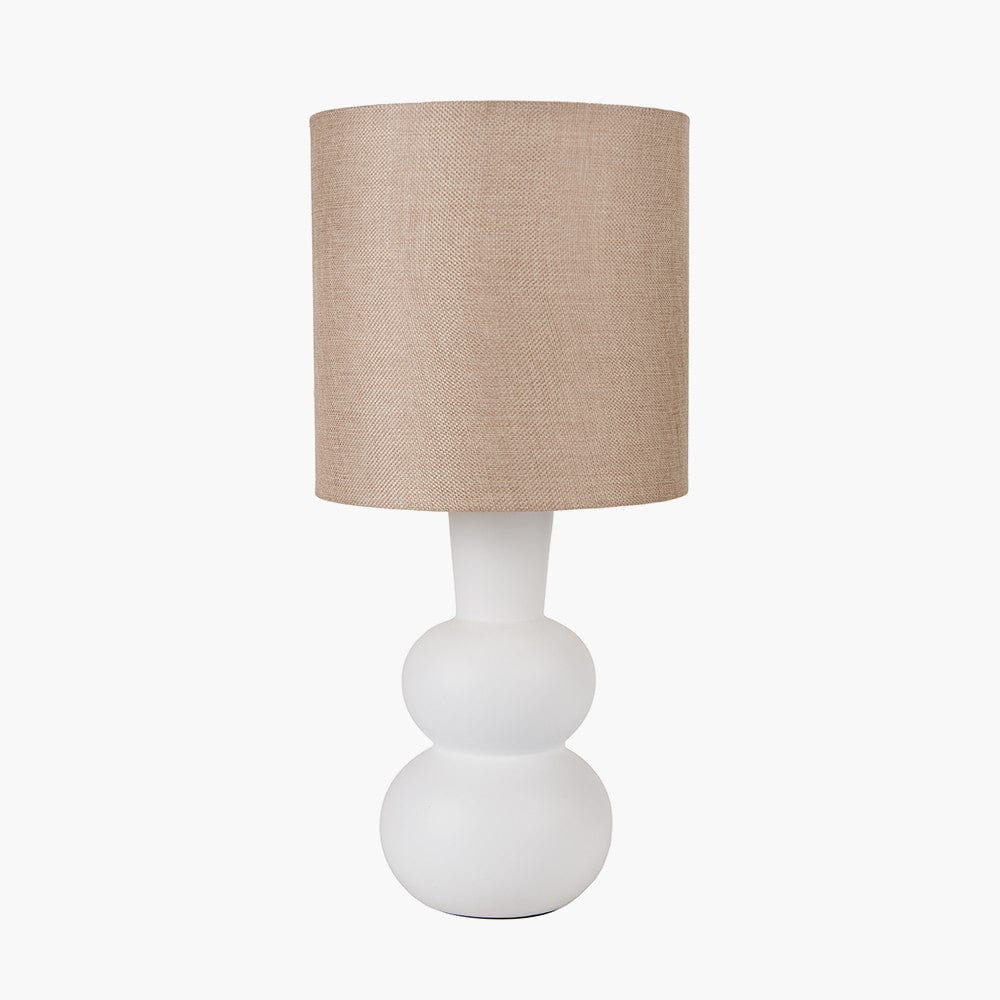 Aaliyah White Curved Bottle Ceramic Table Lamp.