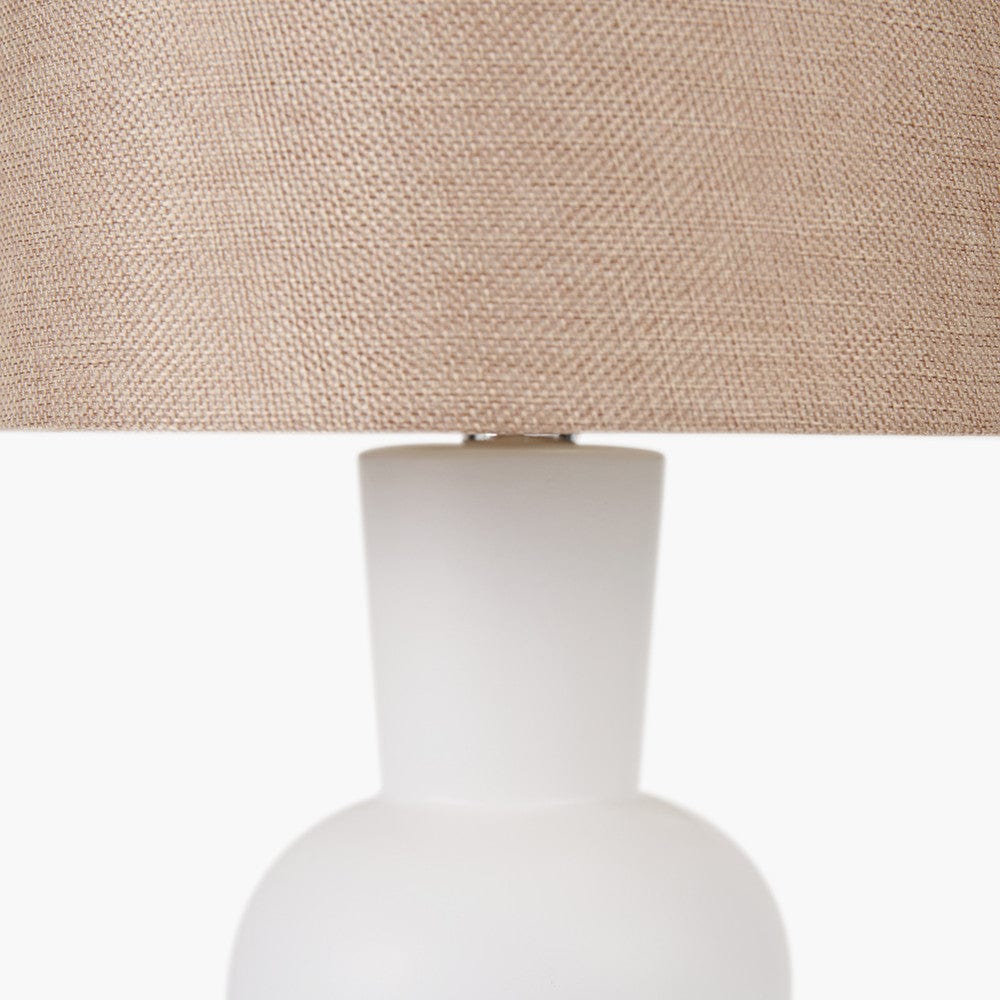 Aaliyah White Curved Bottle Ceramic Table Lamp.