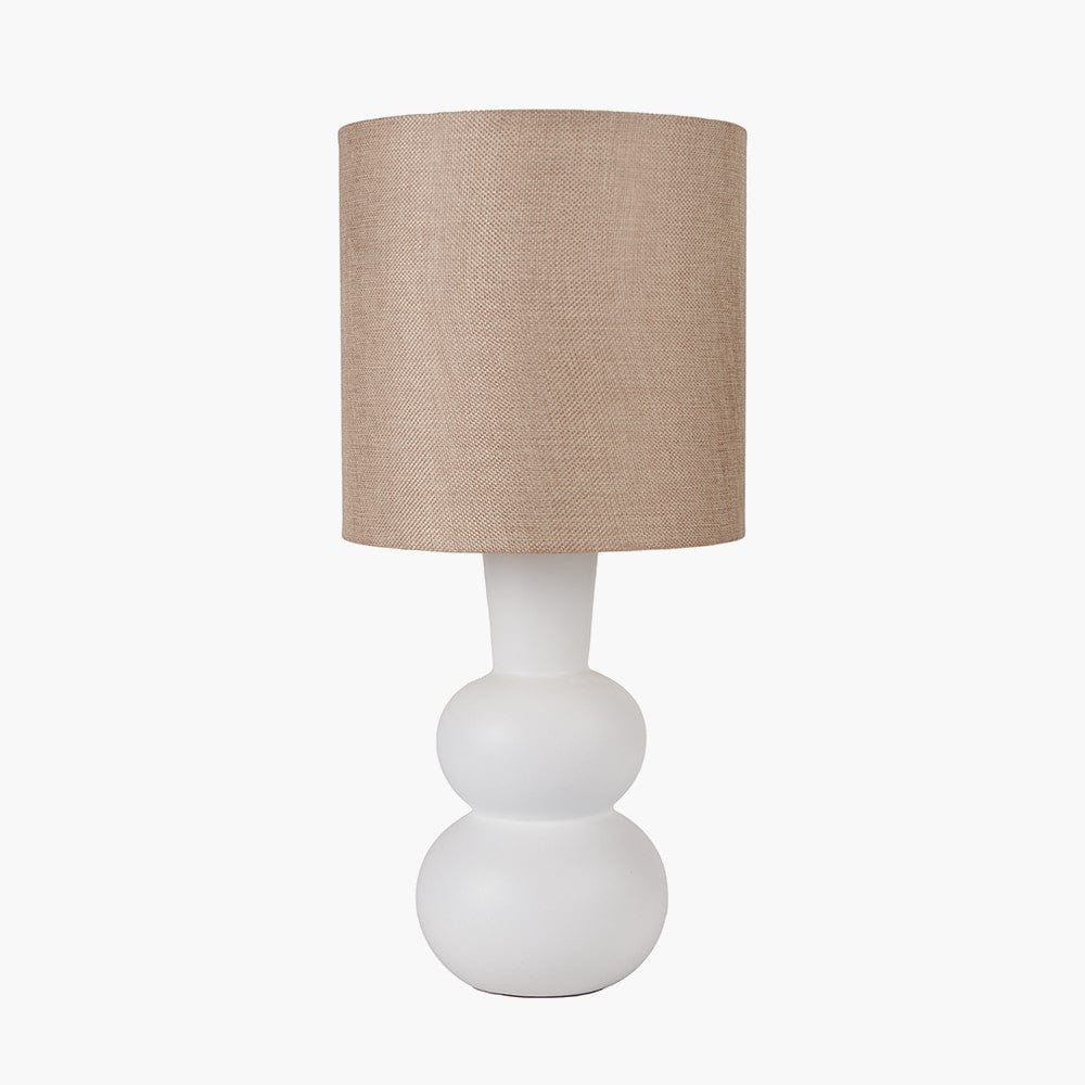 Aaliyah White Curved Bottle Ceramic Table Lamp.