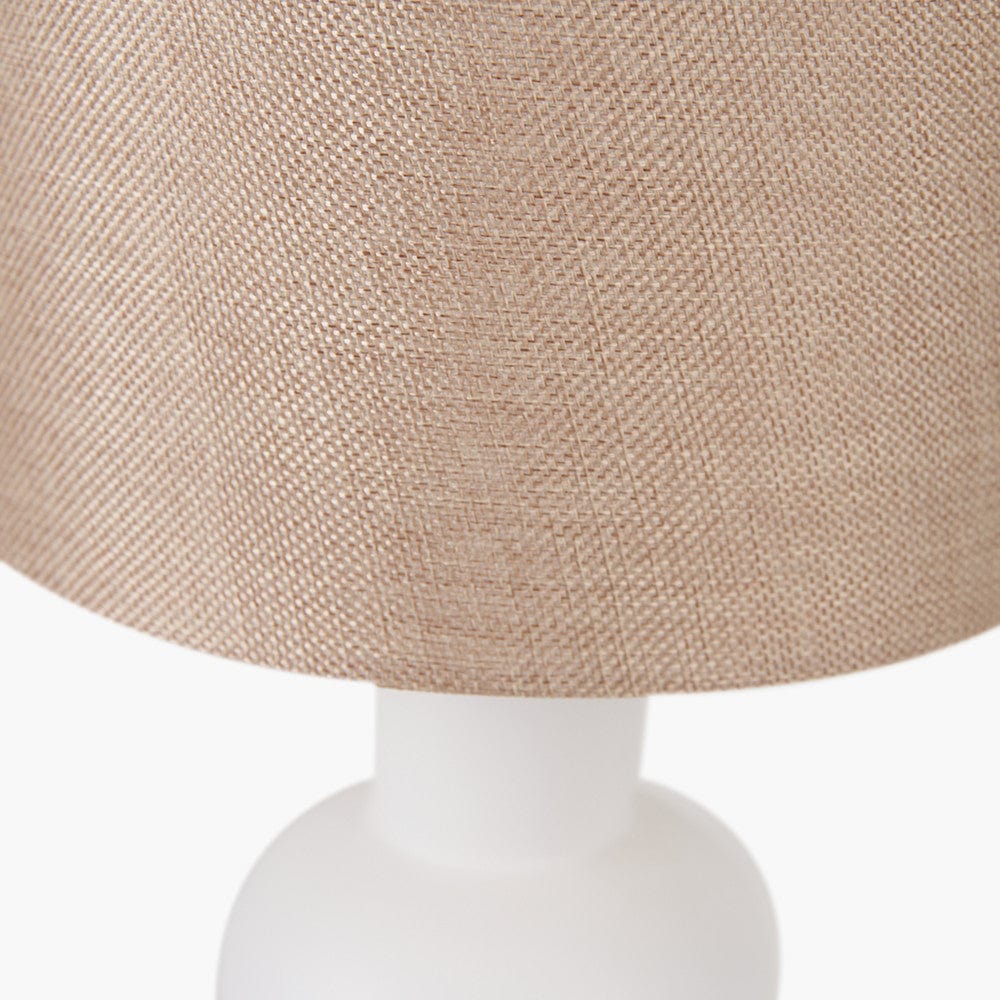 Aaliyah White Curved Bottle Ceramic Table Lamp.