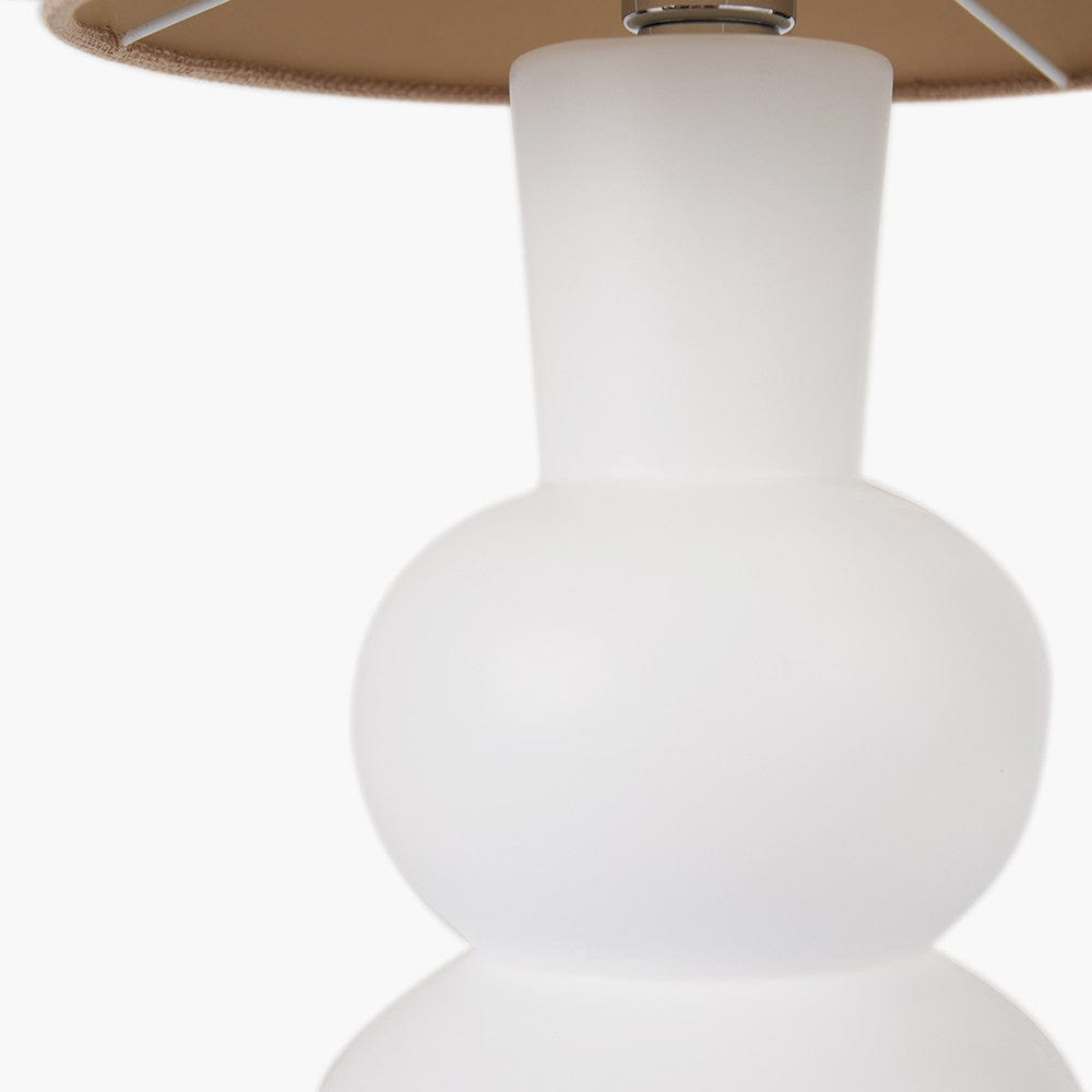 Aaliyah White Curved Bottle Ceramic Table Lamp.