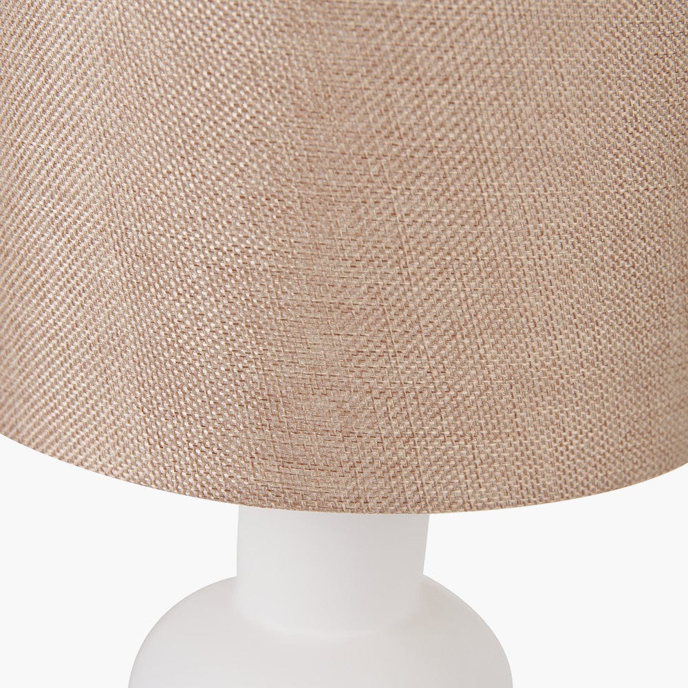Aaliyah White Curved Bottle Ceramic Table Lamp.