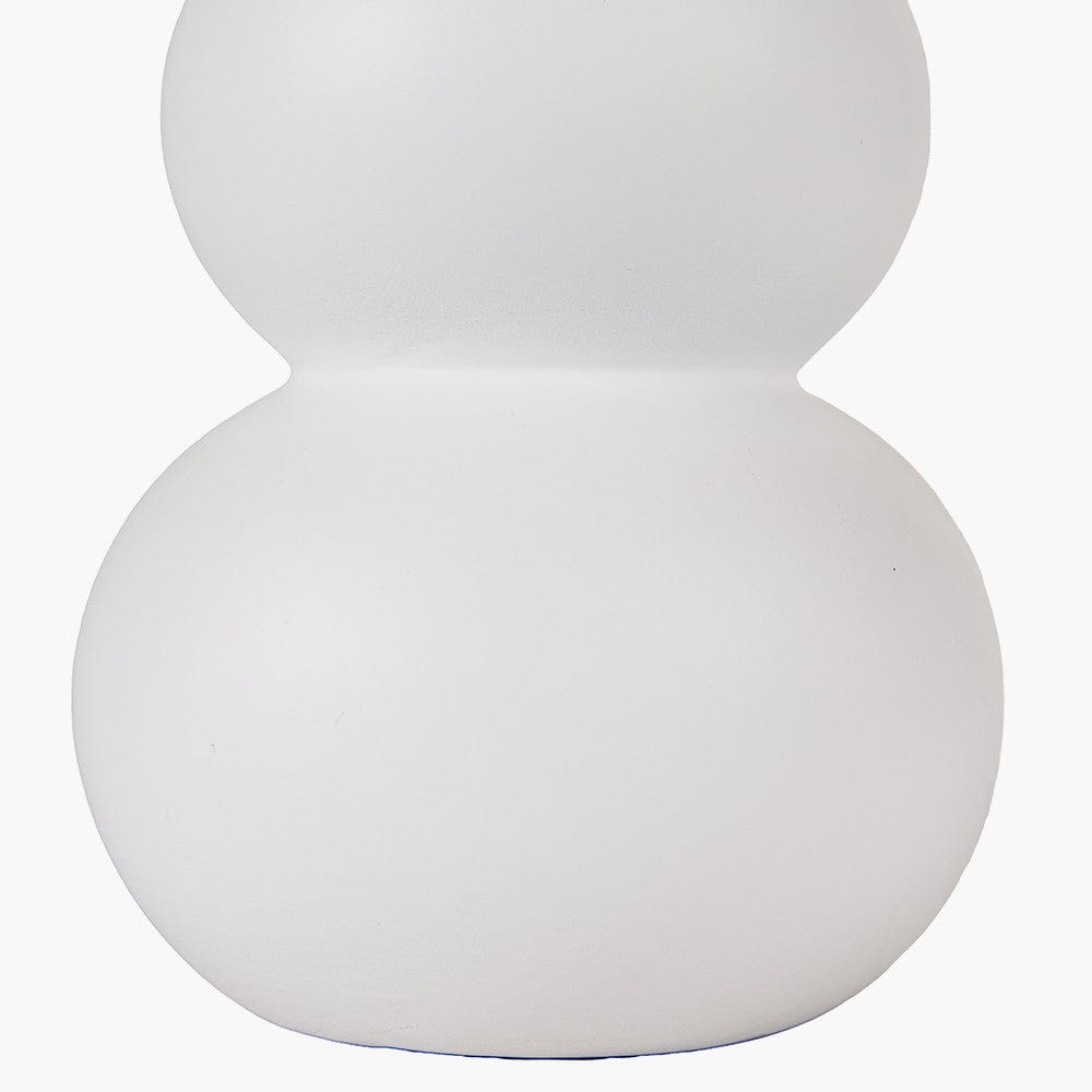 Aaliyah White Curved Bottle Ceramic Table Lamp.