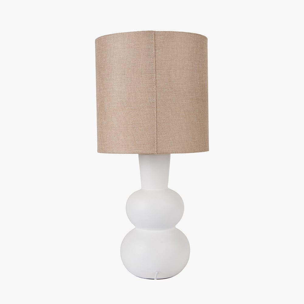 Aaliyah White Curved Bottle Ceramic Table Lamp.