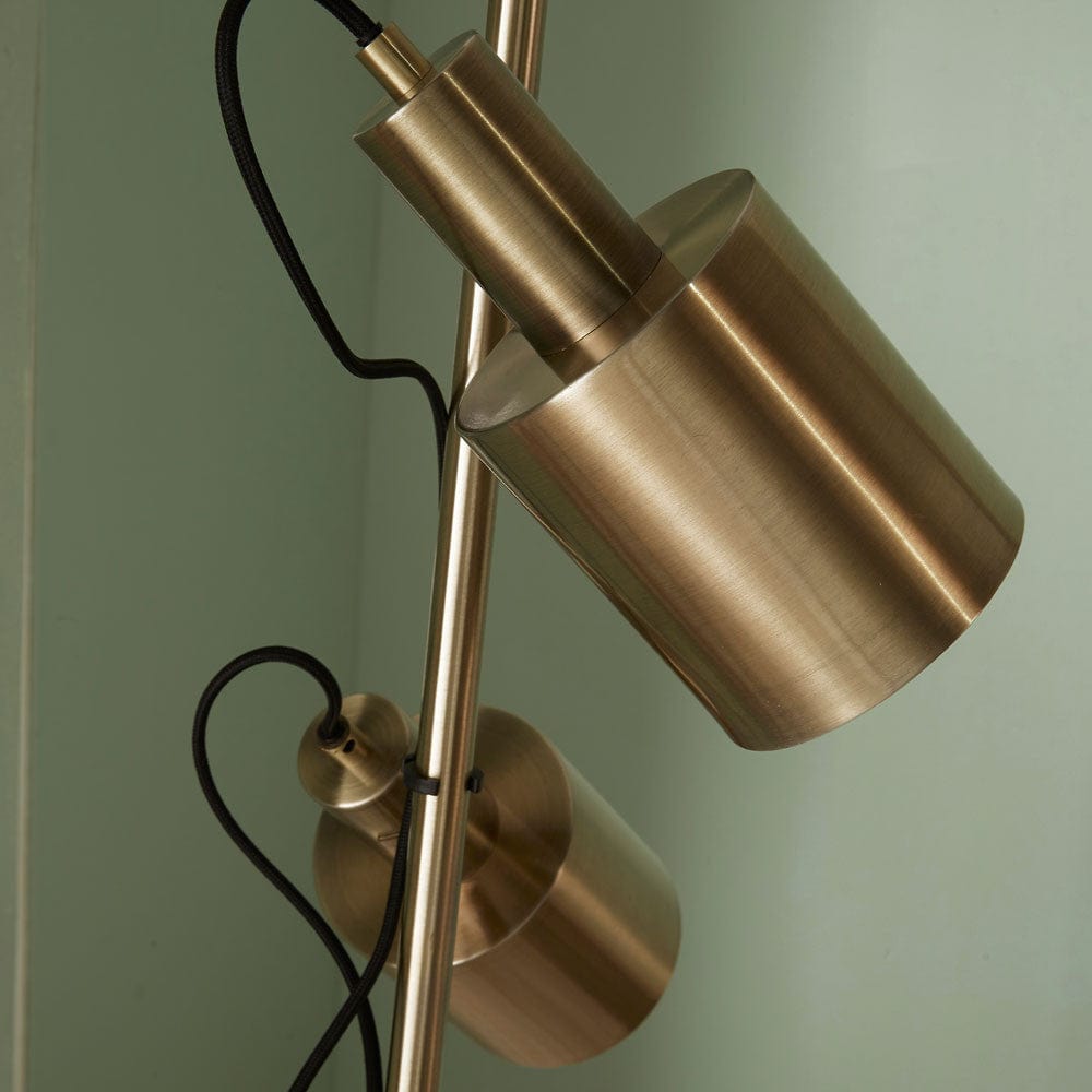 Aaron Antique Brass Metal Task Floor Lamp.