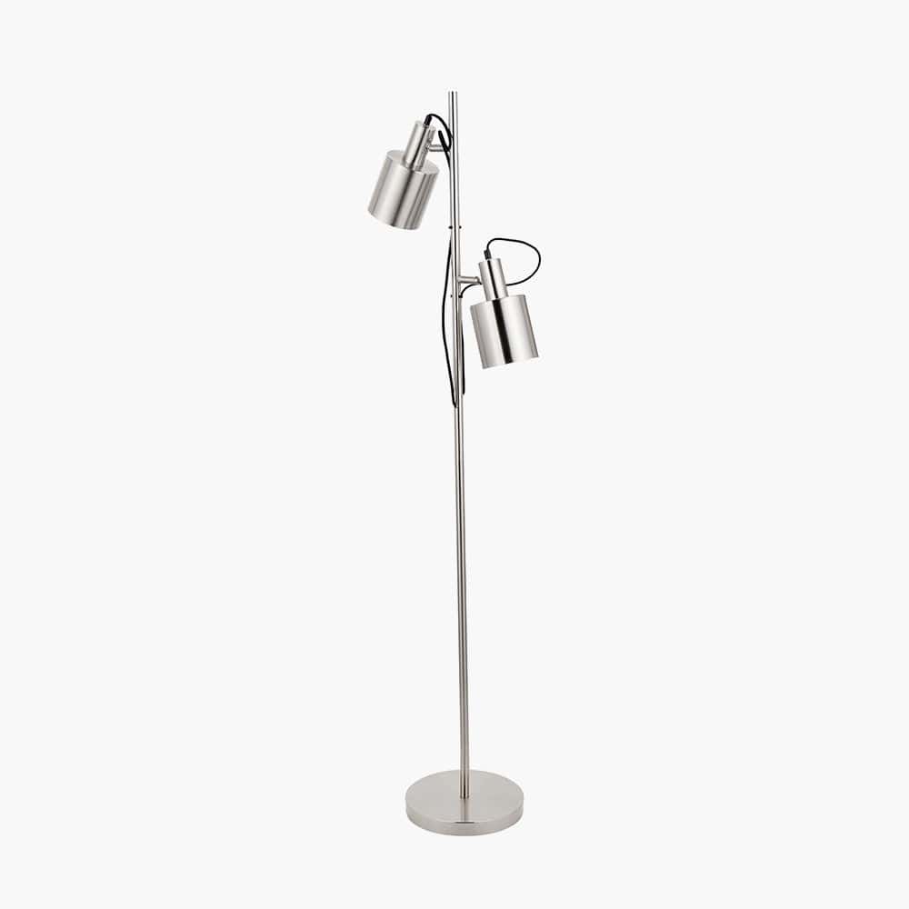 Pacific Lifestyle Lighting Aaron Brushed Chrome Metal Task Floor Lamp House of Isabella UK