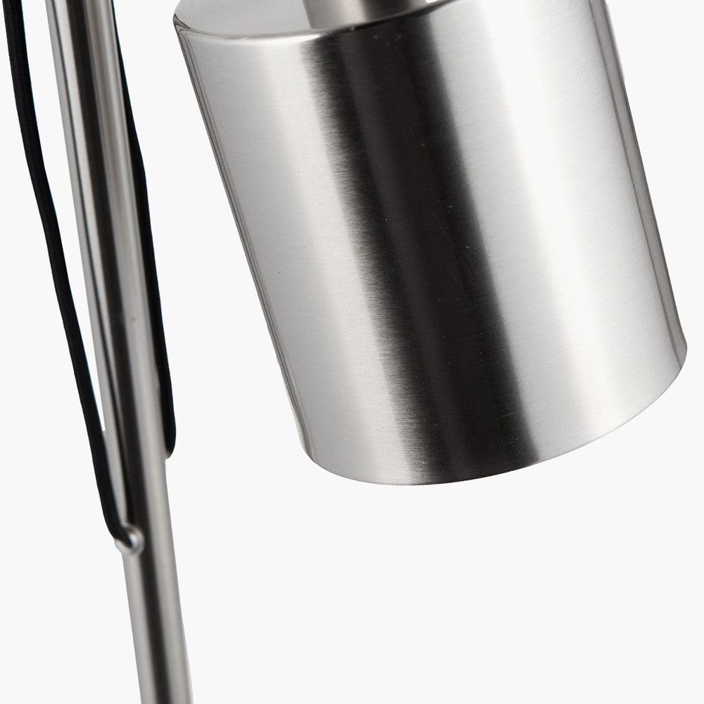 Aaron Brushed Chrome Metal Task Floor Lamp.