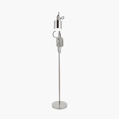 Pacific Lifestyle Lighting Aaron Brushed Chrome Metal Task Floor Lamp House of Isabella UK