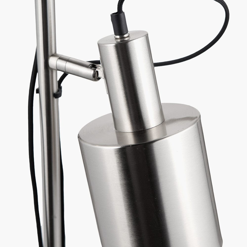 Aaron Brushed Chrome Metal Task Floor Lamp.