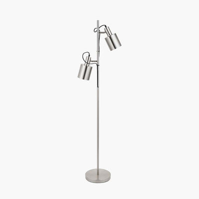 Pacific Lifestyle Lighting Aaron Brushed Chrome Metal Task Floor Lamp House of Isabella UK