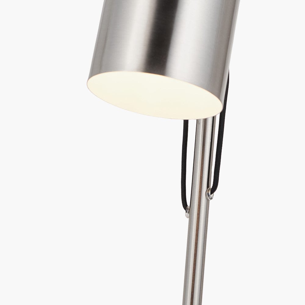 Aaron Brushed Chrome Metal Task Floor Lamp.