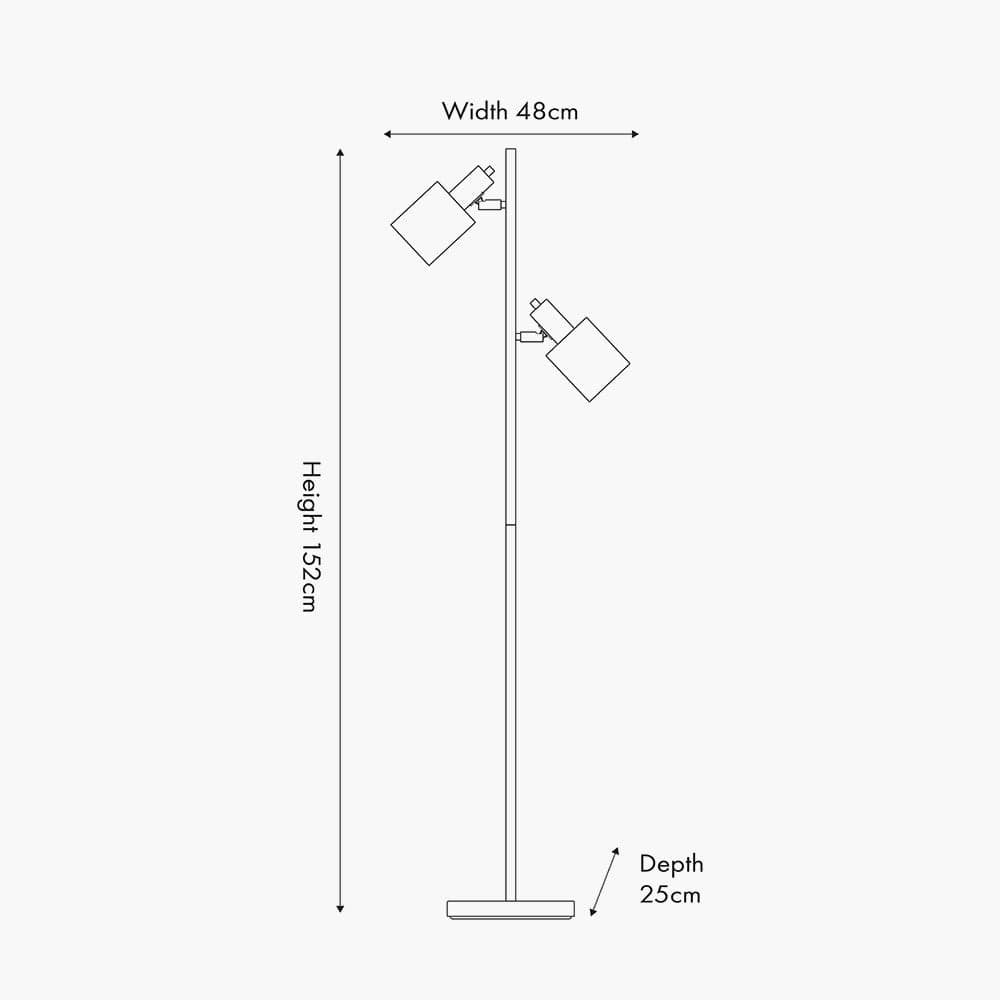 Pacific Lifestyle Lighting Aaron Brushed Chrome Metal Task Floor Lamp House of Isabella UK