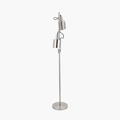 Pacific Lifestyle Lighting Aaron Brushed Chrome Metal Task Floor Lamp House of Isabella UK