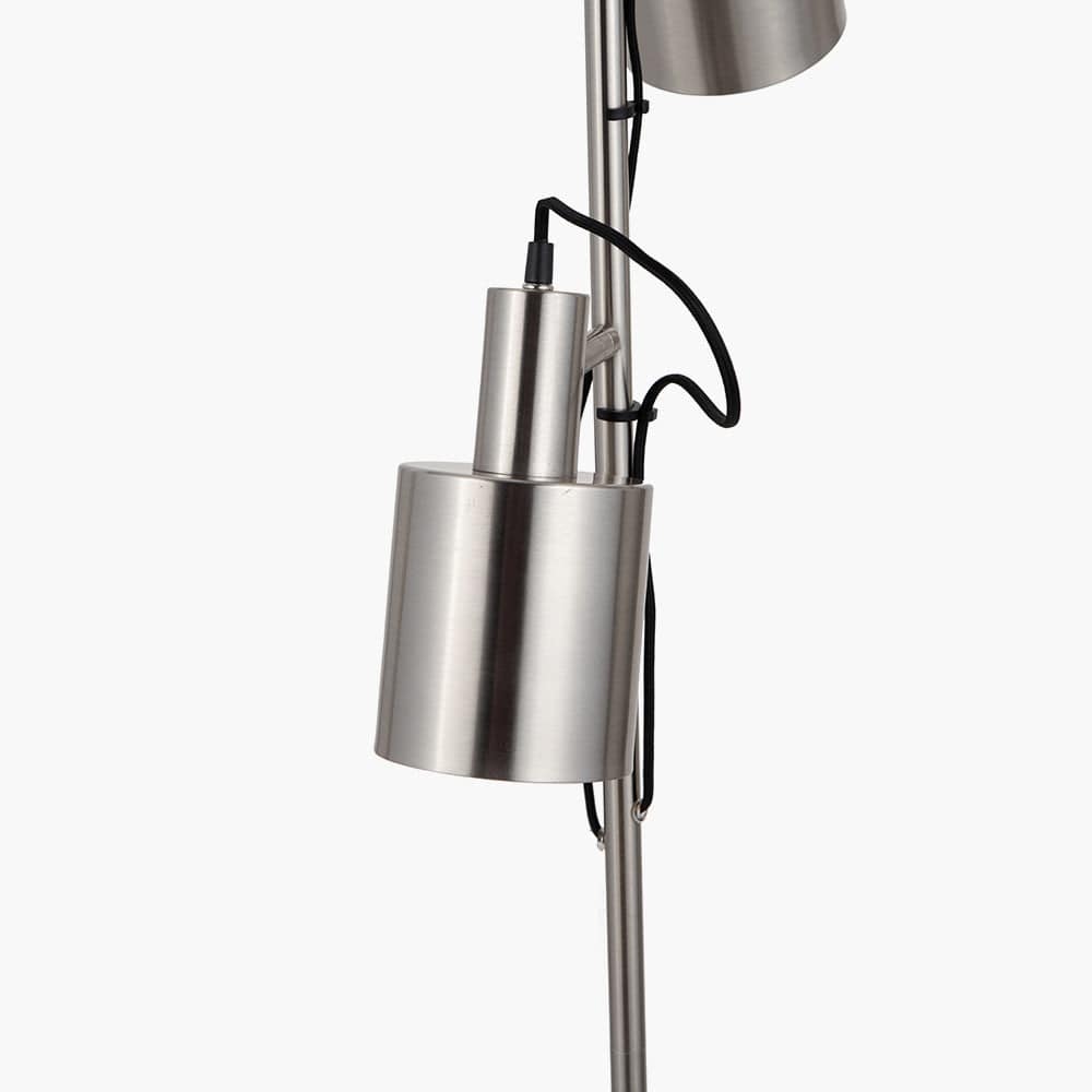 Aaron Brushed Chrome Metal Task Floor Lamp.