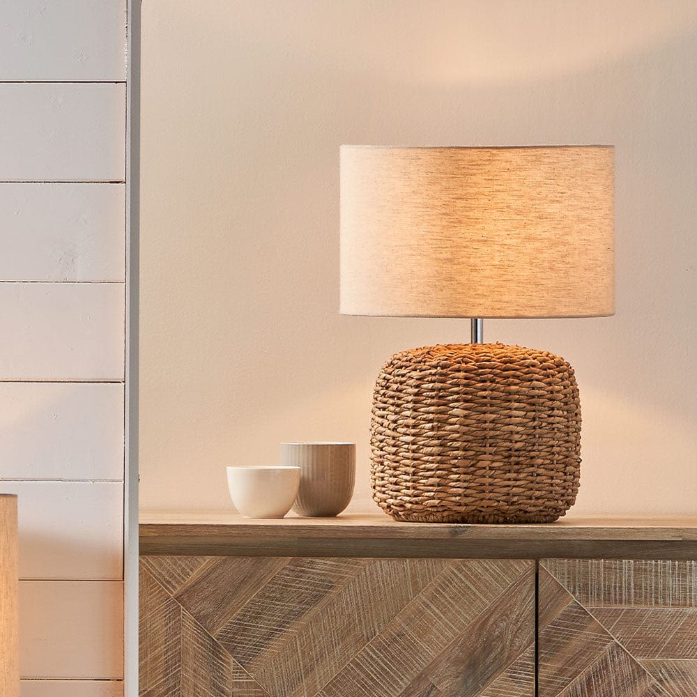 Pacific Lifestyle Lighting Acer Natural Woven Small Table Lamp House of Isabella UK